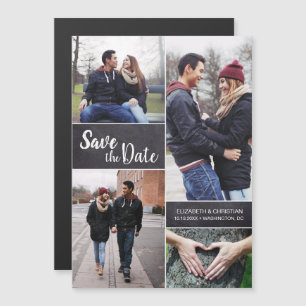 Chalkboard Custom Vertical Save the Date Photo 