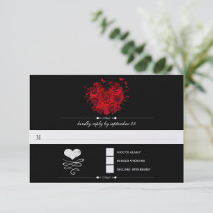 Chalkboard Cute Heart Initials Typography RSVP