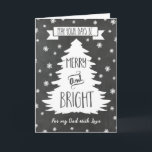 Chalkboard Dad Merry Christmas Card<br><div class="desc">Merry Christmas greeting card for your dad with rustic chalkboard pattern,  christmas tree and snowflakes. Wish your father well this holiday season with this stylish greeting card.</div>