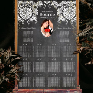 Chalkboard Damask Wedding Seating Chart