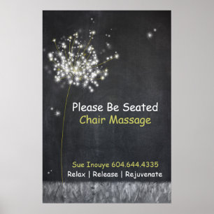 Chalkboard Dandelion Customisable Business Poster