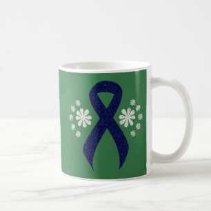 Chalkboard Dark Blue Ribbon Coffee Mug