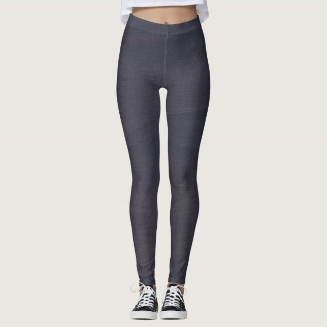 Chalkboard Deep Grey Leggings (Front)