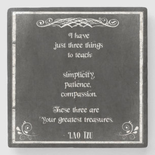 Chalkboard Design with Lao Tzu Inspirational Quote Stone Coaster