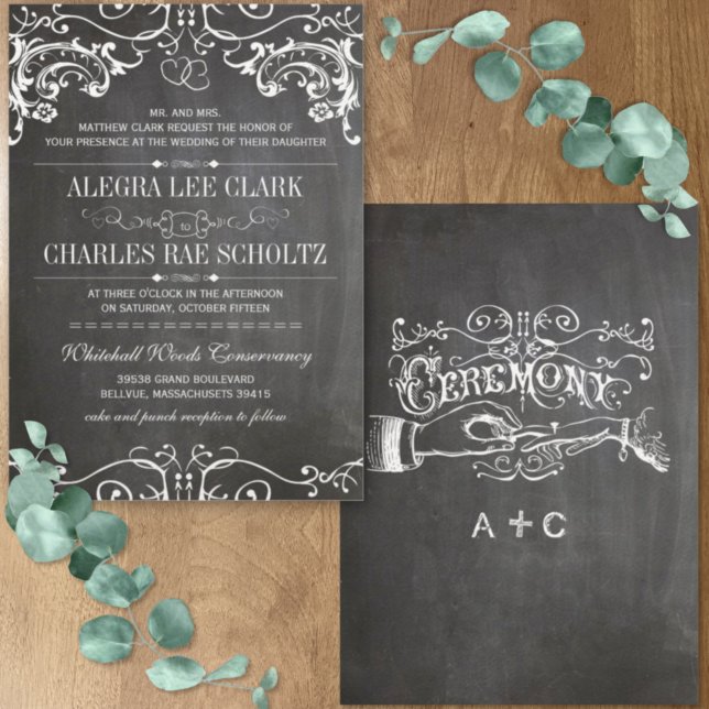 Chalkboard Die Cut Vintage Typography Invite (Creator Uploaded)