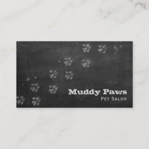 Chalkboard Dog Grooming Services Business Card