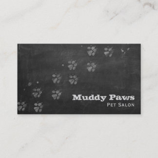 Chalkboard Dog Grooming Services Business Card