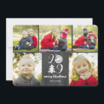 Chalkboard Doodle Christmas 2019 Photo Collage Holiday Card<br><div class="desc">Get "oohs and aahs" from family and friends this Christmas season when you send this unique Christmas card design showcasing 5 photos and featuring a chalkboard background with whimsical typography and doodle icons forming the text "2019"! Contact us if you would like this design modified for your specific number of...</div>