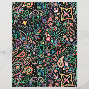 Chalkboard Doodle scrapbook paper 8.5 x 11