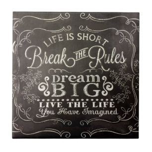 Chalkboard Dream Big Ceramic Tile