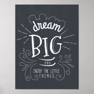 Chalkboard Dream Big Quote Art Print