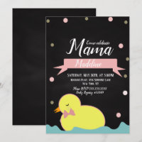 Chalkboard Duck Aquatic Faux Gold Baby Shower