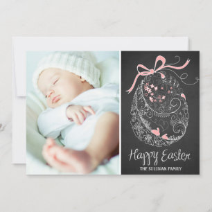 Chalkboard Easter Egg   Happy Easter Photo Card