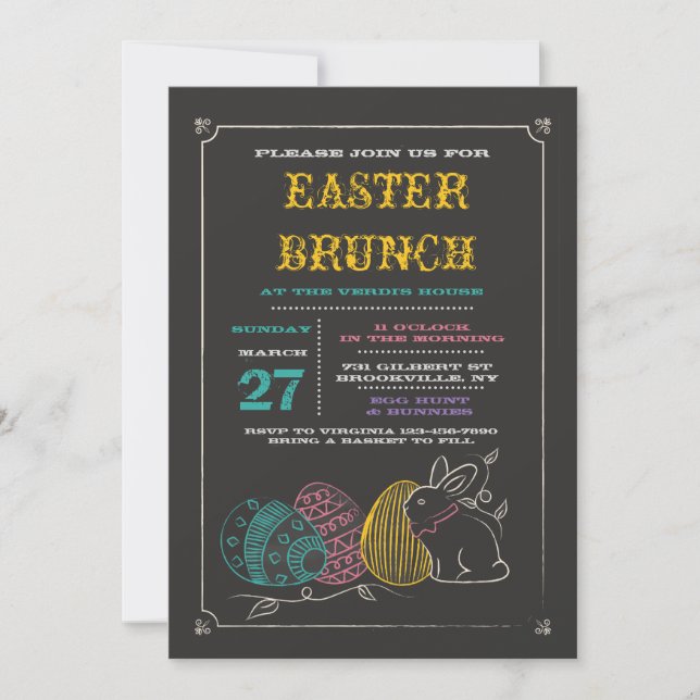 Chalkboard Easter Invitation (Front)