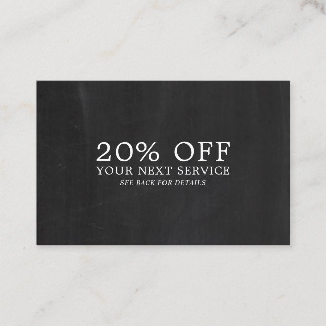 Chalkboard Effect - Discount Voucher Card (Front)