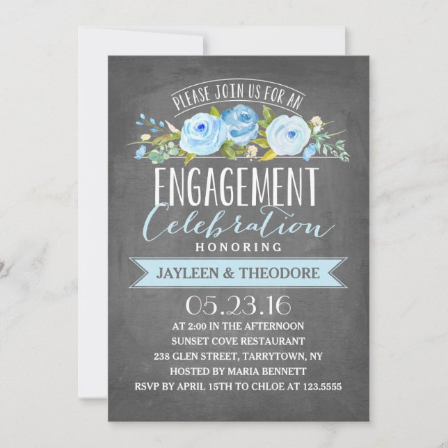 Chalkboard Engagement | Engagement Party Invitation (Front)