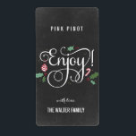 Chalkboard Enjoy Christmas Wine Bottle Labels<br><div class="desc">These stylish labels can be used to dress up wine bottles or other food/beverage containers of your choice! Visit our website at www.berryberrysweet.com for more design options.</div>