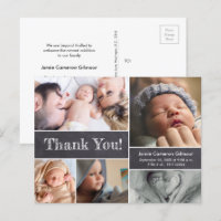 Chalkboard etched thank you text photo collage bir