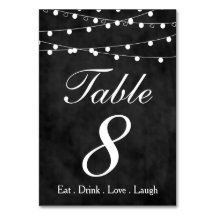 Chalkboard Fairy Lights & Hearts Party Table 8