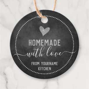 Chalkboard Fancy Script Homemade Food Items Favour Tags