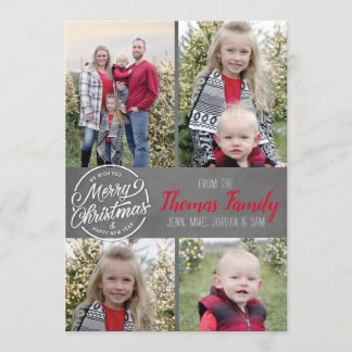Chalkboard Farmhouse Family Photo Christmas Card