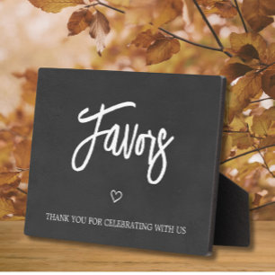 Chalkboard (faux) Wedding Favors sign Tabletop  Plaque