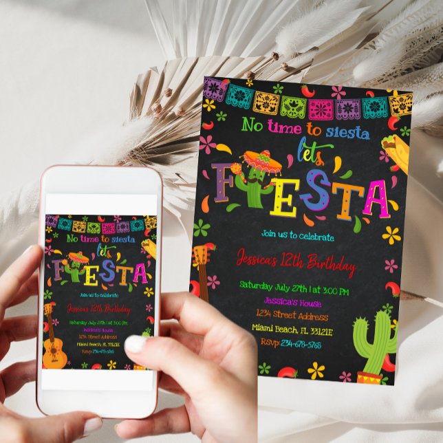 Chalkboard Fiesta Birthday Invitation (Creator Uploaded)