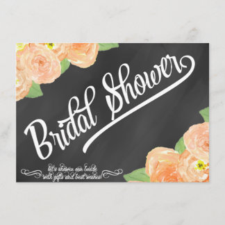 Chalkboard Floral Bridal Shower Invitation