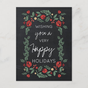 chalkboard floral garden Holiday cards