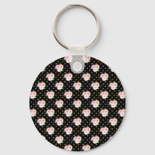 Chalkboard Floral Key Ring