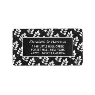 Chalkboard Floral Leaf Wedding Label