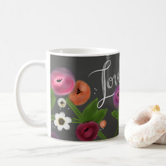 Chalkboard Floral LOVE Mug