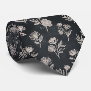 Chalkboard Floral Pattern Tie