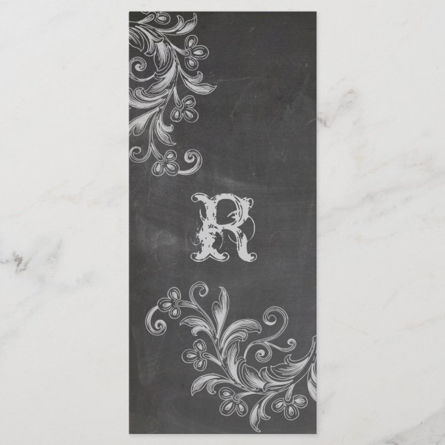 Chalkboard Floral Program Rack Card (Front)