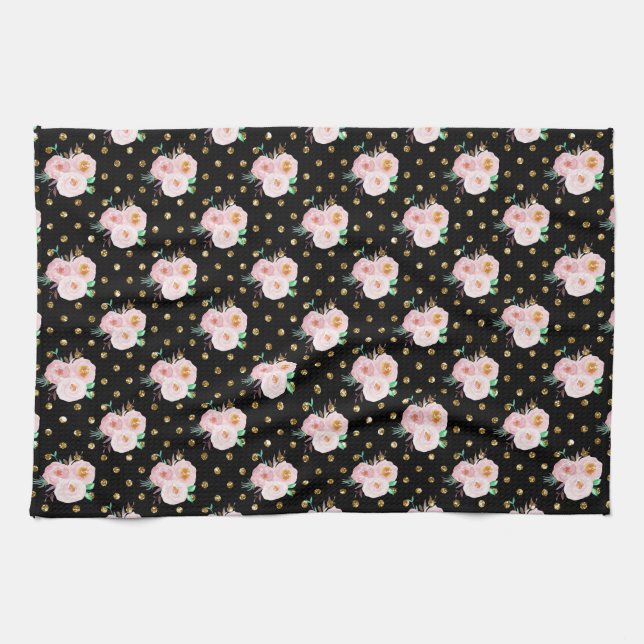 Chalkboard Floral Tea Towel (Horizontal)