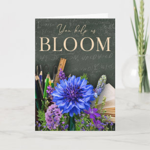 Chalkboard Floral Teacher Card