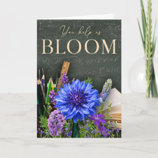 Chalkboard Floral Teacher Card