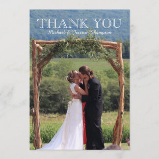 Chalkboard Floral Wedding THANK YOU Card
