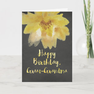 Chalkboard Flower Great Grandma Birthday Card