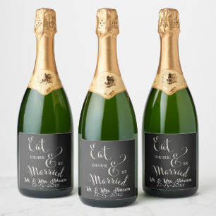 Chalkboard Forever and Always Champagne Labels