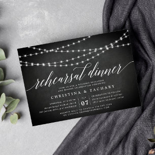 Chalkboard Garland Rehearsal Dinner Invitation