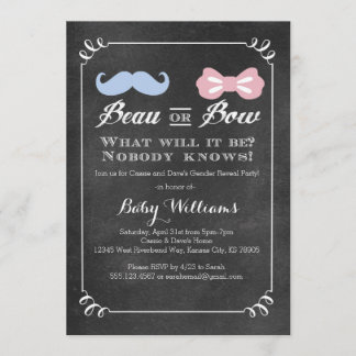 Chalkboard Gender Reveal Baby Shower Invitation