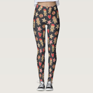 Chalkboard Gingerbread Man Cookie Heart Star Cute Leggings