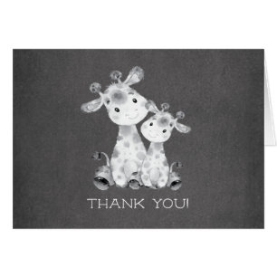 Chalkboard Giraffe  Baby Shower Thank You Note