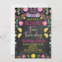 Chalkboard Girls Taco Twosday Mexican 2nd Birthday