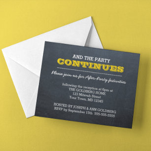 Chalkboard Gold After Party Invitation