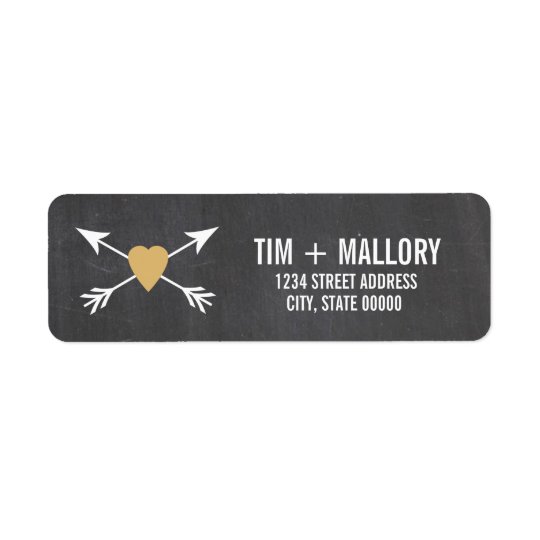 Chalkboard Gold Heart + Arrow | Wedding Labels