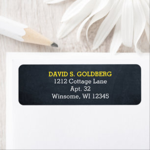Chalkboard Gold Personalised Return Address Label