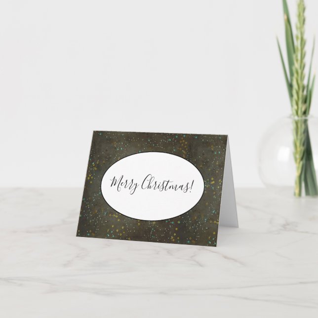 Chalkboard Gold Silver Stars Constellation Sky Note Card (Front)