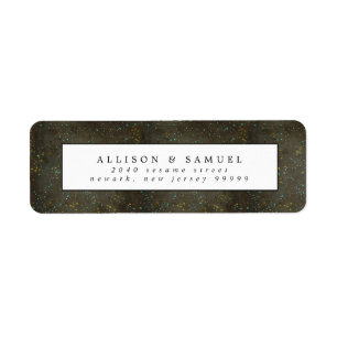 Chalkboard Gold Silver Stars Return Address Label